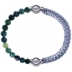 Apollon - Collection MiX - bracelet combinable agate verte mousse 6mm - 10,25cm + chaines - 10,25cm