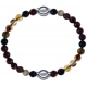 Apollon - Collection MiX - bracelet combinable agate marron 6mm - 10,25cm + agate marron 6mm - 10,25cm