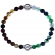 Apollon - Collection MiX - bracelet combinable agate marron 6mm - 10,25cm + agate indienne teintée 6mm - 10,25cm