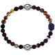 Apollon - Collection MiX - bracelet combinable agate marron 6mm - 10,25cm + agate marron 6mm - Bouddha - 10cm