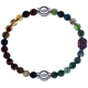 Apollon - Collection MiX - bracelet combinable agate marron 6mm - 10,25cm + agate verte 6mm - Bouddha - 10cm
