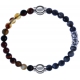 Apollon - Collection MiX - bracelet combinable agate marron 6mm - 10,25cm + sodalite 6mm - 10cm