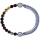 Apollon - Collection MiX - bracelet combinable agate marron 6mm - 10,25cm + chaines - 10,25cm