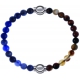 Apollon - Collection MiX - bracelet combinable sodalite 6mm - 10,25cm + agate marron 6mm - 10,25cm