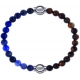 Apollon - Collection MiX - bracelet combinable sodalite 6mm - 10,25cm + oeil de tigre 6mm - 10,25cm