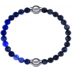 Apollon - Collection MiX - bracelet combinable sodalite 6mm - 10,25cm + labradorite 6mm - 10,25cm