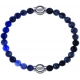 Apollon - Collection MiX - bracelet combinable sodalite 6mm - 10,25cm + obsidienne neige 6mm - 10,25cm