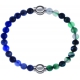 Apollon - Collection MiX - bracelet combinable sodalite 6mm - 10,25cm + agate indienne teintée 6mm - 10,25cm