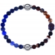 Apollon - Collection MiX - bracelet combinable sodalite 6mm - 10,25cm + agate marron 6mm - Bouddha - 10cm