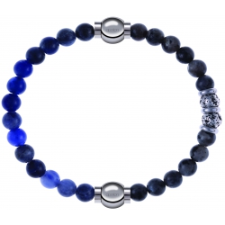 Apollon - Collection MiX - bracelet combinable sodalite 6mm - 10,25cm + sodalite 6mm - 10cm