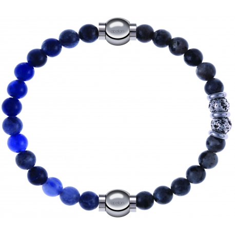 Apollon - Collection MiX - bracelet combinable sodalite 6mm - 10,25cm + sodalite 6mm - 10cm