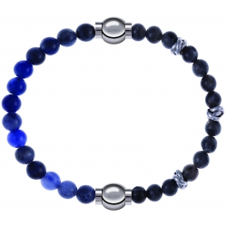 Apollon - Collection MiX - bracelet combinable sodalite 6mm - 10,25cm + labradorite 6mm - 10cm