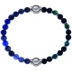 Apollon - Collection MiX - bracelet combinable sodalite 6mm - 10,25cm + agate teintée verte - pierre de lave 6mm - 10,75cm