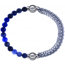 Apollon - Collection MiX - bracelet combinable sodalite 6mm - 10,25cm + chaines - 10,25cm