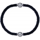 Apollon - Collection MiX - bracelet combinable cuir tressé italien noir - 10,5cm + cuir tressé italien noir - 10,5cm