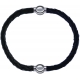 Apollon - Collection MiX - bracelet combinable cuir tressé italien vert - 10,5cm + cuir tressé italien noir - 10,5cm