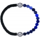 Apollon - Collection MiX - bracelet combinable cuir tressé italien vert - 10,5cm + sodalite 6mm - 10,25cm