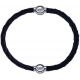 Apollon - Collection MiX - bracelet combinable cuir tressé italien marron - 10,5cm + cuir tressé italien noir - 10,5cm