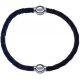 Apollon - Collection MiX - bracelet combinable cuir tressé italien gris - 10,5cm + cuir tressé italien marron - 10,5cm