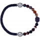 Apollon - Collection MiX - bracelet combinable cuir tressé italien gris - 10,5cm + agate marron 6mm - Bouddha - 10cm