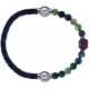 Apollon - Collection MiX - bracelet combinable cuir tressé italien gris - 10,5cm + agate verte 6mm - Bouddha - 10cm