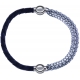 Apollon - Collection MiX - bracelet combinable cuir tressé italien gris - 10,5cm + chaines - 10,25cm