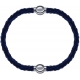 Apollon - Collection MiX - bracelet combinable cuir tressé italien bleu - 10,5cm + cuir tressé italien bleu - 10,5cm