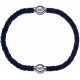 Apollon - Collection MiX - bracelet combinable cuir tressé italien bleu - 10,5cm + cuir tressé italien gris - 10,5cm