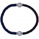 Apollon - Collection MiX - bracelet combinable cuir tressé italien bleu - 10,5cm + cuir tressé italien marron - 10,5cm