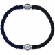 Apollon - Collection MiX - bracelet combinable cuir tressé italien bleu - 10,5cm + cuir tressé italien vert - 10,5cm