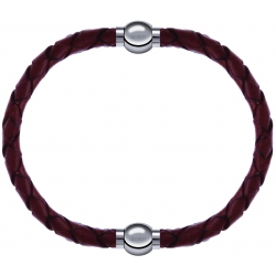 Apollon - Collection MiX - bracelet combinable cuir tressé italien marron - 10,5cm + cuir tressé italien marron - 10,5cm