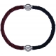 Apollon - Collection MiX - bracelet combinable cuir tressé italien marron - 10,5cm + cuir tressé italien noir - 10,5cm