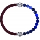 Apollon - Collection MiX - bracelet combinable cuir tressé italien marron - 10,5cm + sodalite 6mm - 10,25cm