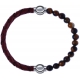 Apollon - Collection MiX - bracelet combinable cuir tressé italien marron - 10,5cm + oeil de tigre 6mm - 10,25cm