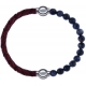 Apollon - Collection MiX - bracelet combinable cuir tressé italien marron - 10,5cm + labradorite 6mm - 10,25cm