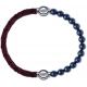 Apollon - Collection MiX - bracelet combinable cuir tressé italien marron - 10,5cm + hématite 6mm - 10,25cm
