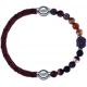 Apollon - Collection MiX - bracelet combinable cuir tressé italien marron - 10,5cm + agate marron 6mm - Bouddha - 10cm