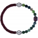 Apollon - Collection MiX - bracelet combinable cuir tressé italien marron - 10,5cm + agate verte 6mm - Bouddha - 10cm