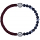 Apollon - Collection MiX - bracelet combinable cuir tressé italien marron - 10,5cm + labradorite 6mm - 10cm