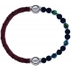Apollon - Collection MiX-bracelet combinable cuir tressé italien marron-10,5cm + agate teintée verte-pierre de lave 6mm-10,75cm