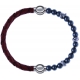 Apollon - Collection MiX - bracelet combinable cuir tressé italien marron - 10,5cm + hématite 6mm - 10cm