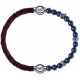 Apollon - Collection MiX - bracelet combinable cuir tressé italien marron - 10,5cm + hématite 6mm - 10cm