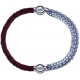 Apollon - Collection MiX - bracelet combinable cuir tressé italien marron - 10,5cm + chaines - 10,25cm