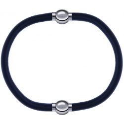 Apollon - Collection MiX - bracelet combinable cuir italien gris - 10,25cm + cuir italien gris - 10,25cm