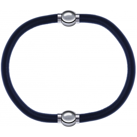 Apollon - Collection MiX - bracelet combinable cuir italien gris - 10,25cm + cuir italien gris - 10,25cm