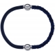 Apollon - Collection MiX - bracelet combinable cuir italien gris - 10,25cm + cuir tressé italien bleu - 10,5cm