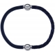 Apollon - Collection MiX - bracelet combinable cuir italien gris - 10,25cm + cuir tressé italien gris - 10,5cm