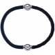 Apollon - Collection MiX - bracelet combinable cuir italien gris - 10,25cm + cuir tressé italien marron - 10,5cm