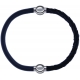 Apollon - Collection MiX - bracelet combinable cuir italien gris - 10,25cm + cuir tressé italien noir - 10,5cm