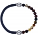 Apollon - Collection MiX - bracelet combinable cuir italien gris - 10,25cm + agate marron 6mm - 10,25cm